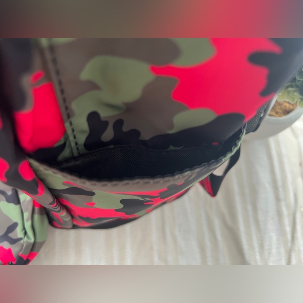 Badgley Mischka Pink Camo Nylon Backpack - Picture 4 of 10